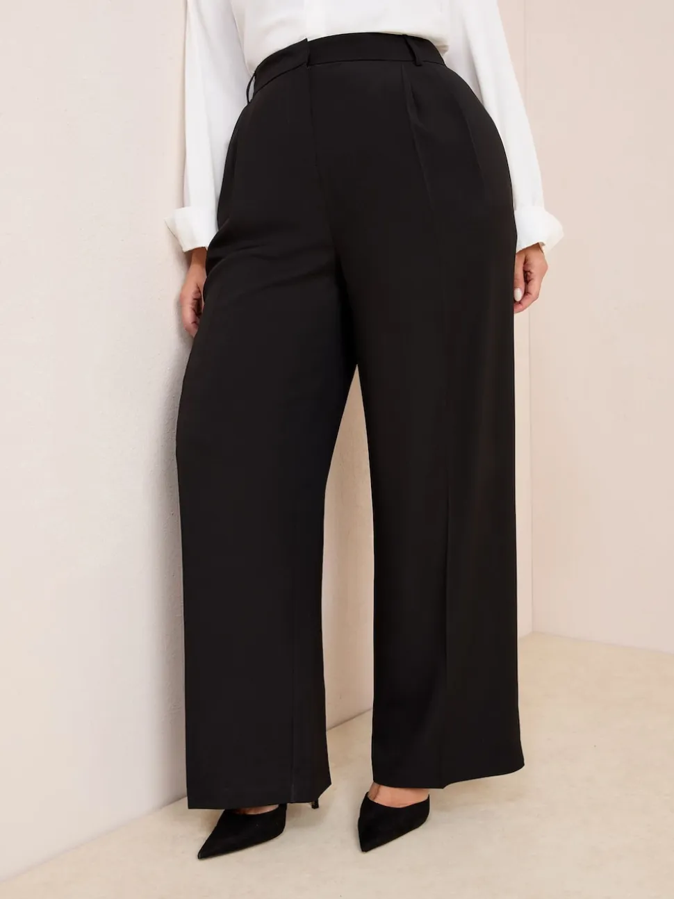 Noir - Friends Like These Premium Elastic Back habillé Ample Pantalons