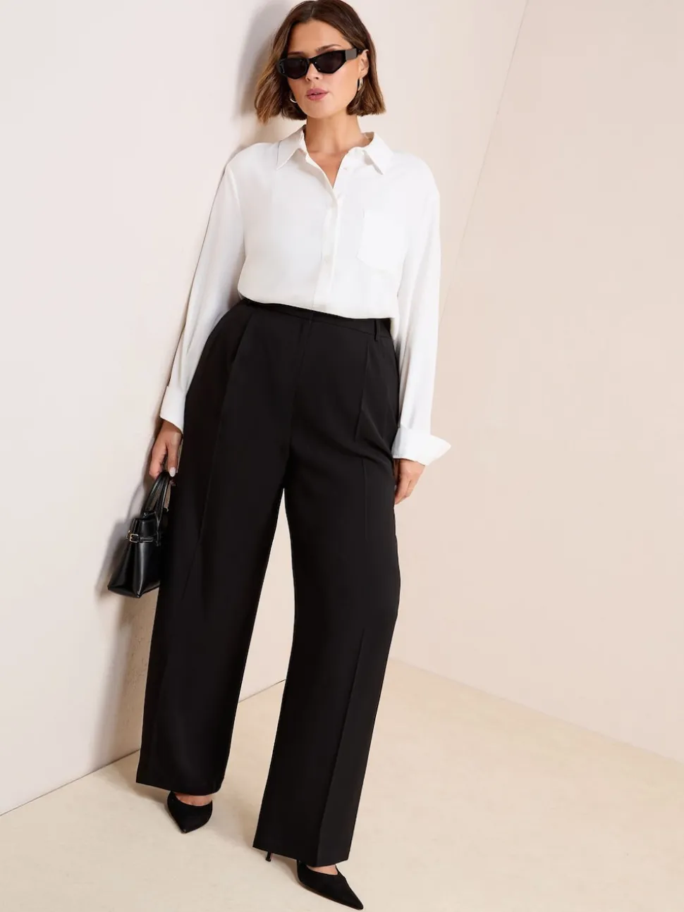 Noir - Friends Like These Premium Elastic Back habillé Ample Pantalons