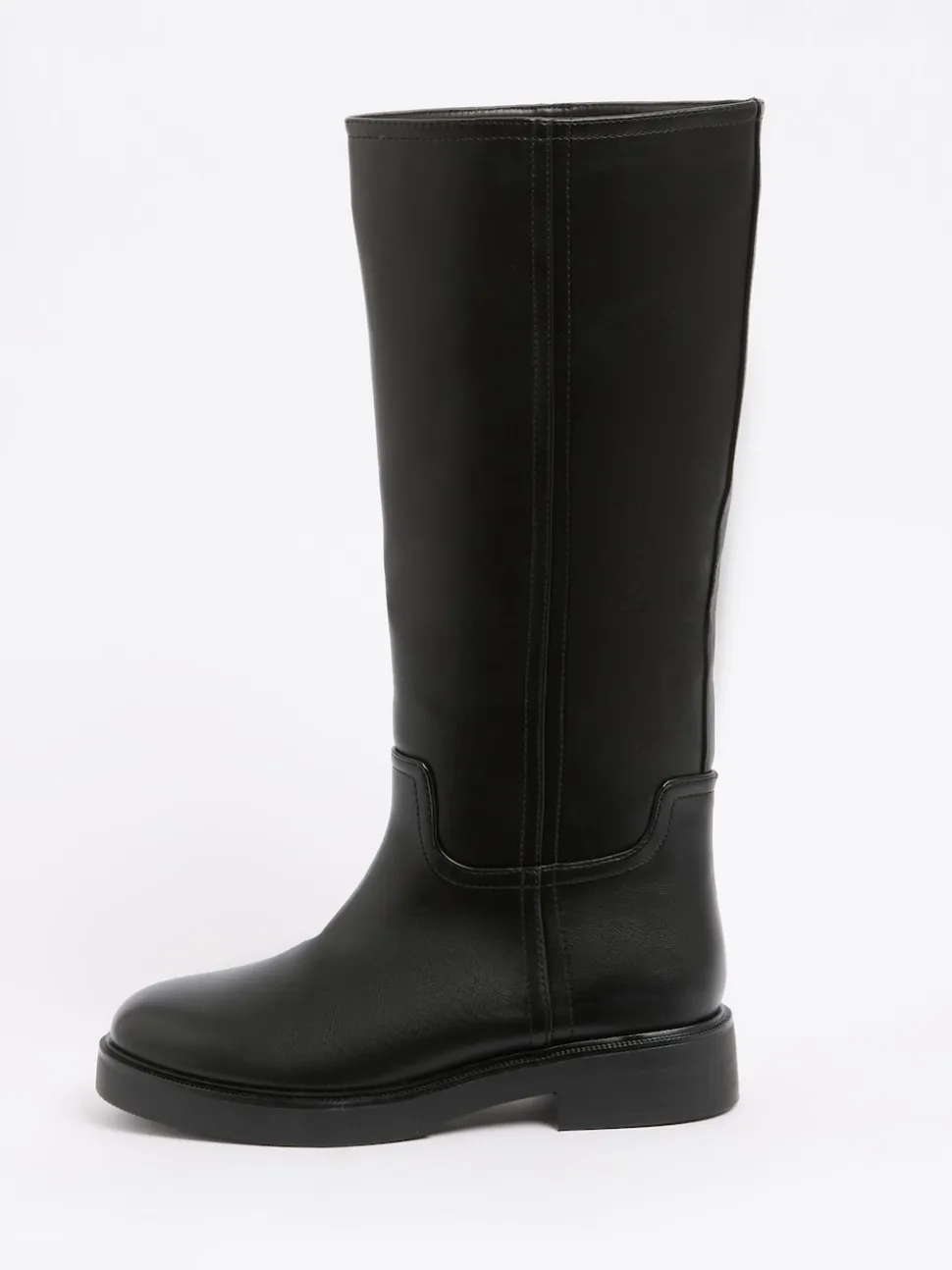 Noir - Friends Like These Bottes d’équitation longues décontractées plates à enfiler en similicuir