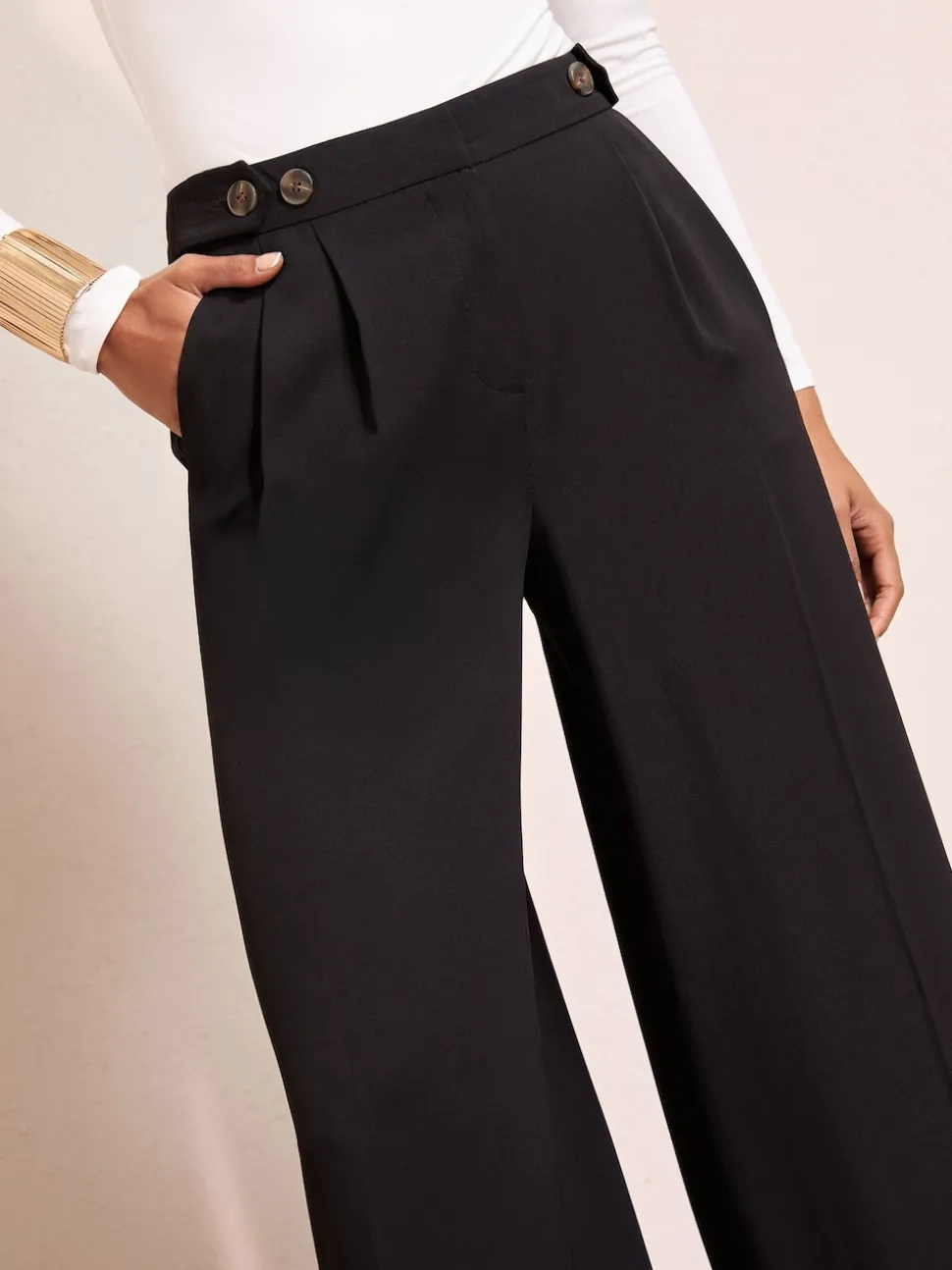 Noir - Friends Like These Pantalons Amples Haut de Gamme à Taille Réglable