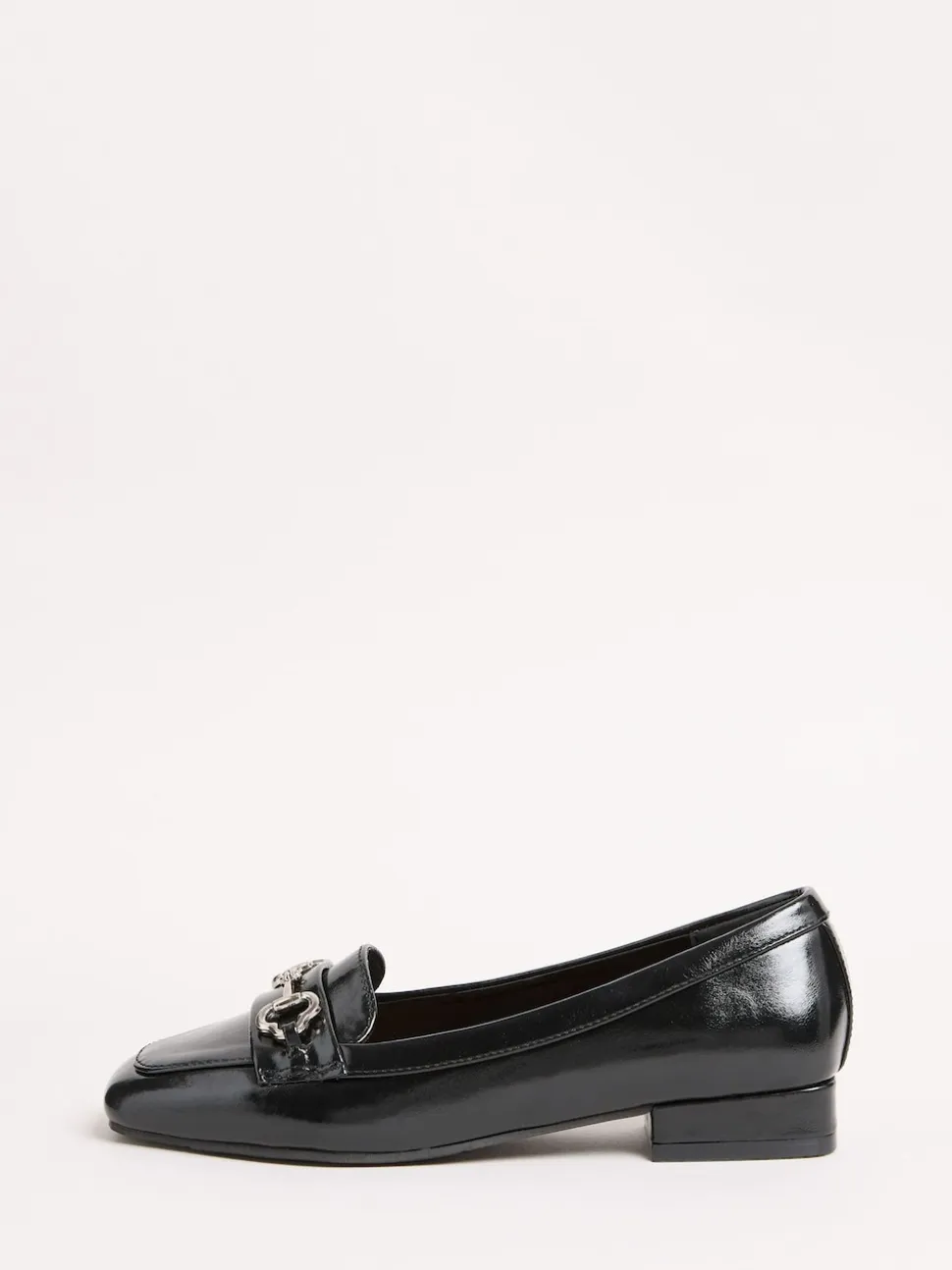 Noir - Friends Like These Snaffle Chaussures mocassins en similicuir à bout carré et talon carré