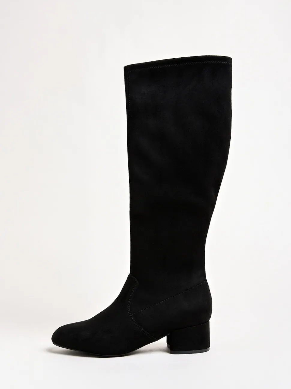 Noir - Friends Like These Bottes chaussettes hautes en faux suède à talons bloc