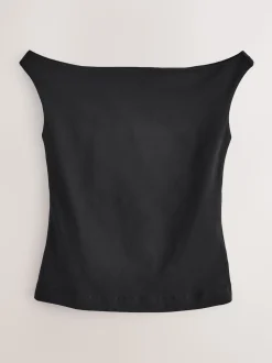 Noir - Gilet à col ouvert
