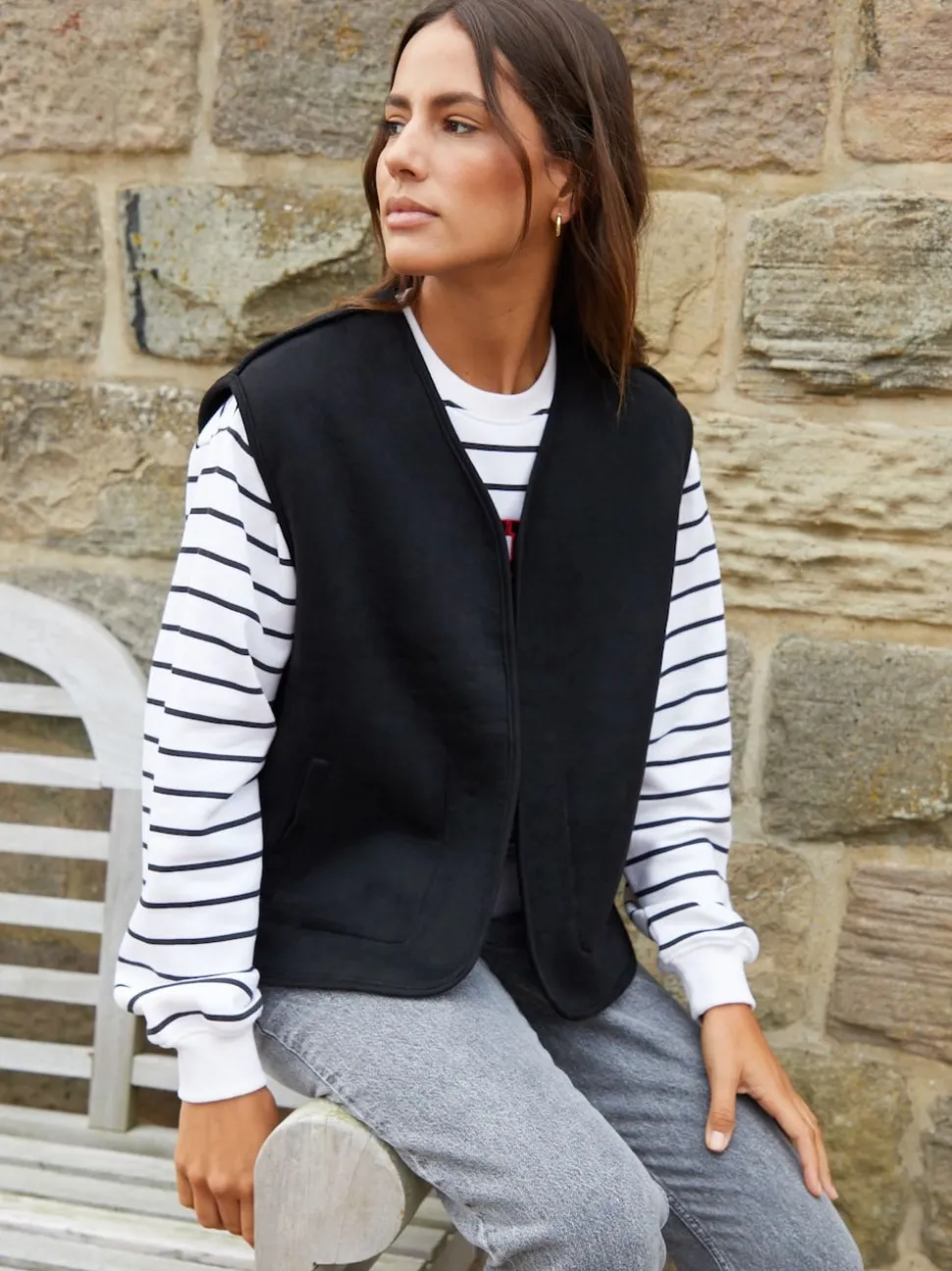 Noir - Gilet Borg réversible Threadbare