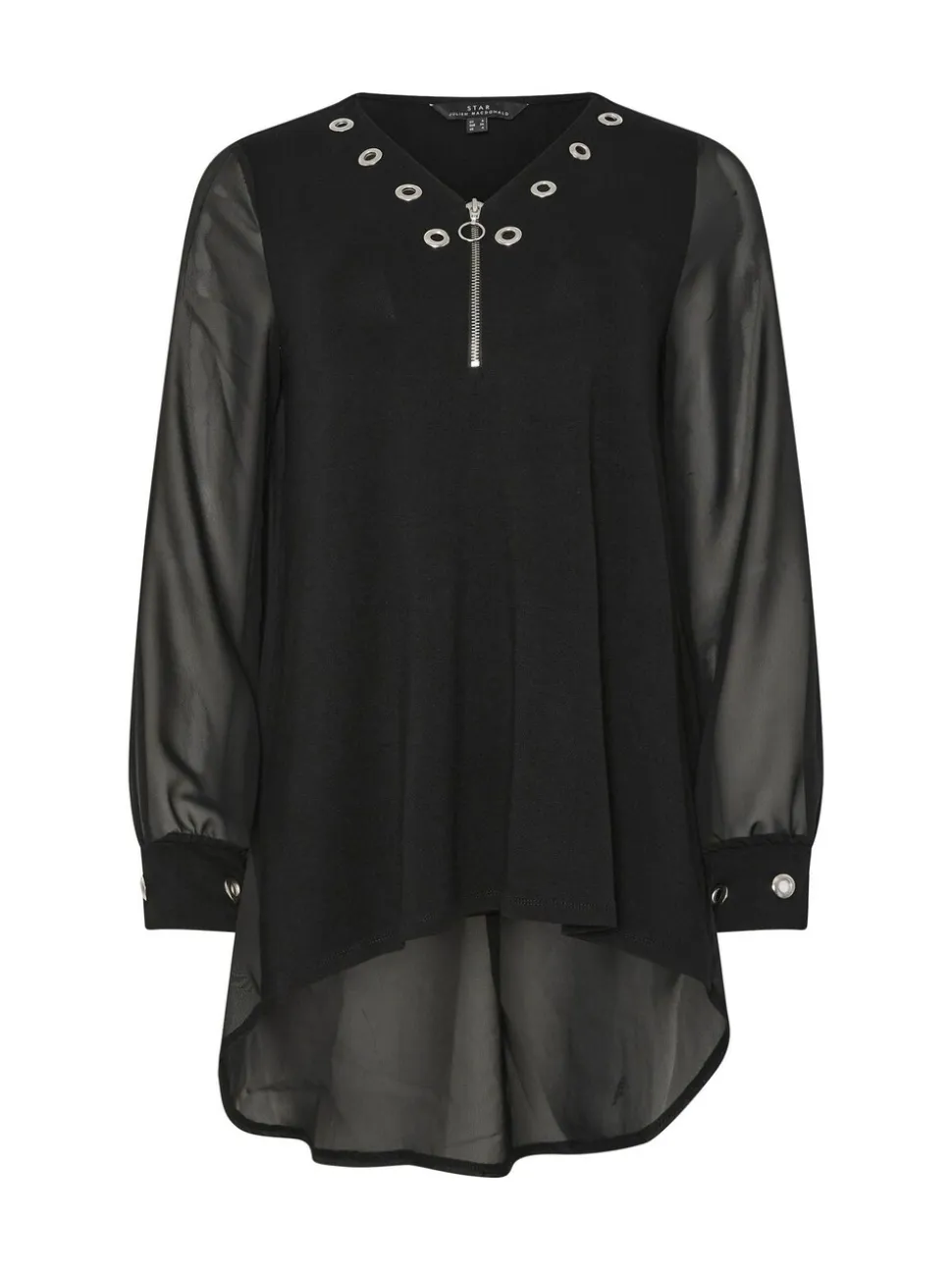 Noir - Haut à œillets zippés Star By Julien Macdonald