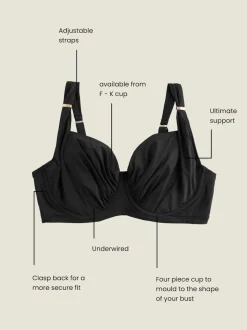 Noir - Haut de bikini à armatures Ultimate Support LK