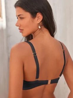 Noir - Haut de bikini rembourré à armatures gainant