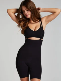 Noir - Hunkemoller Lingerie amincissante sans couture pour les cuisses sculptante 100% coton Body