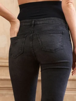 Noir - Jean de grossesse Seraphine Coupe ajustée en tissu bio haut de gamme