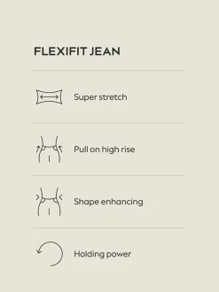 Noir - Jean extensible à enfiler à jambe large taille haute