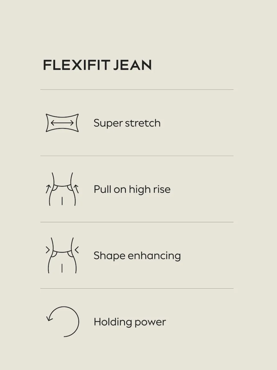 Noir - Jean extensible à enfiler à jambe large taille haute