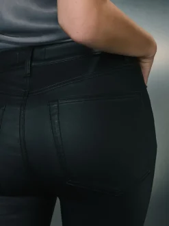 Noir - Jeans skinny en Denim enduit