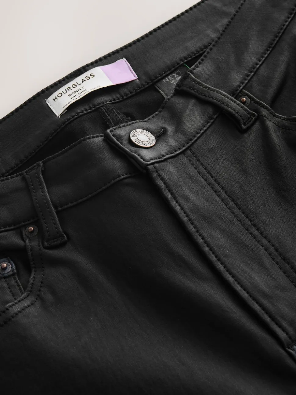 Noir - Jeans skinny enduit de Denim Hourglass