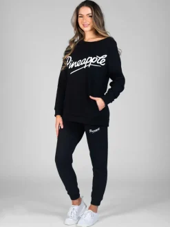 Noir - Joggers Skinny Zip à l'ananas