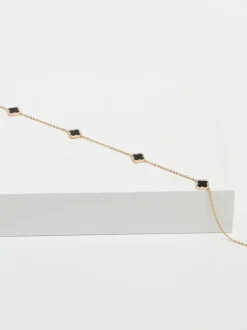 Noir - Jon Richard Plaqué et Jets Collier de trèfles de station