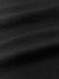 Noir - Jupe mi-longue en coton Blend à taille élastique