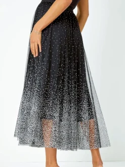 Noir - Jupes Roman en maille élastique à pois