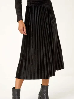 Noir - Jupes Roman Velvet plissées mi-longues