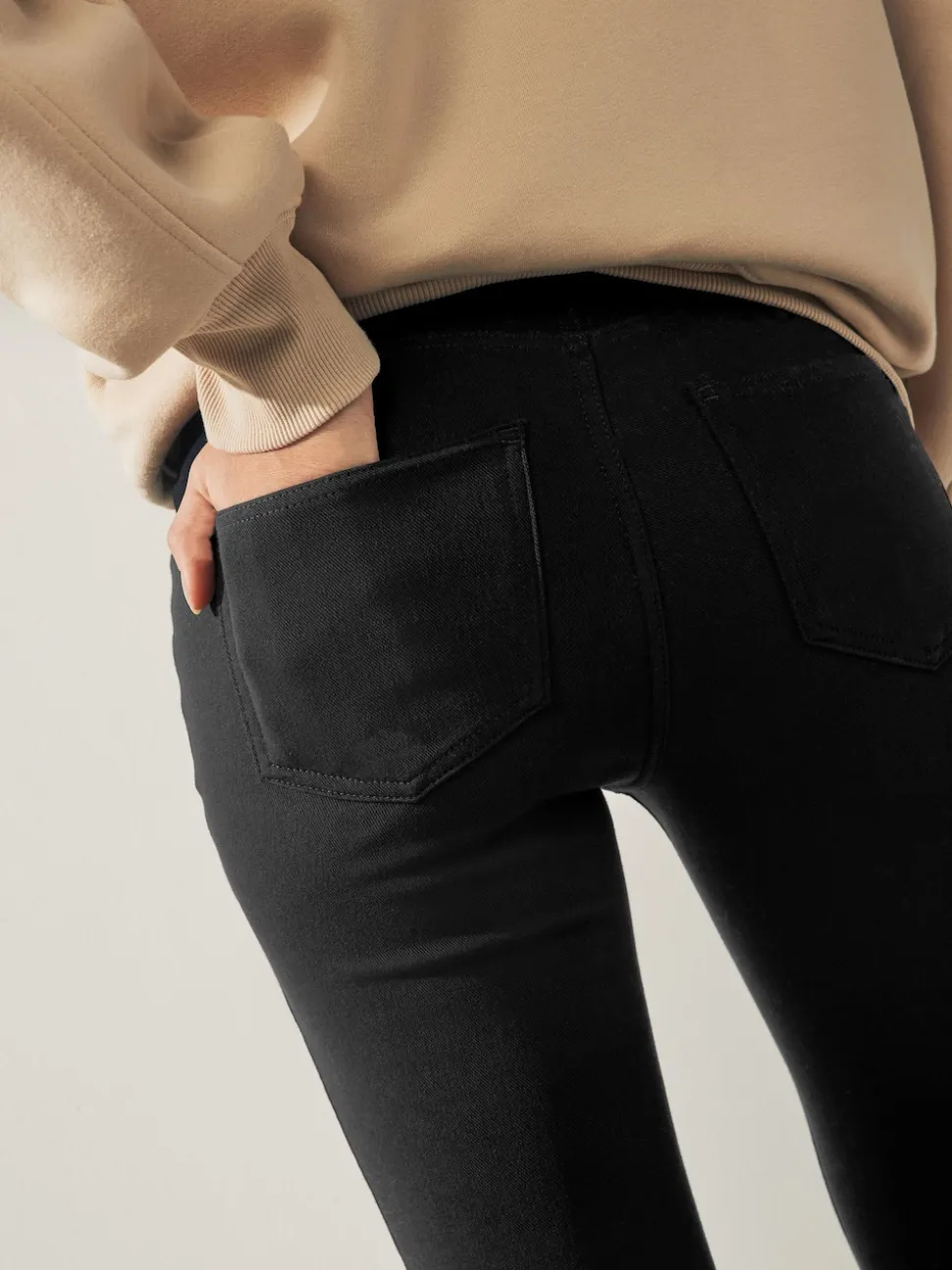 Noir - Leggings courts en jersey
