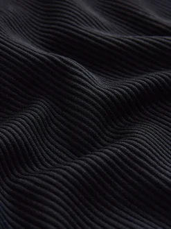 Noir - Leggings côtelés brossés
