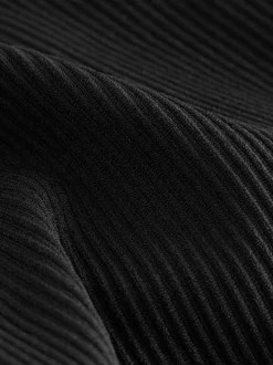 Noir - Leggings Kickflare côtelés