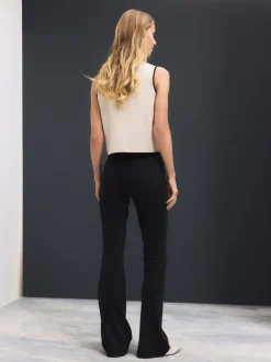 Noir - Leggings évasés en jersey de denim