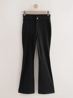 Noir - Leggings évasés en jersey de denim