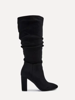 Noir - Linzi Aura - Bottes à talons hauts froncés et à talons hauts