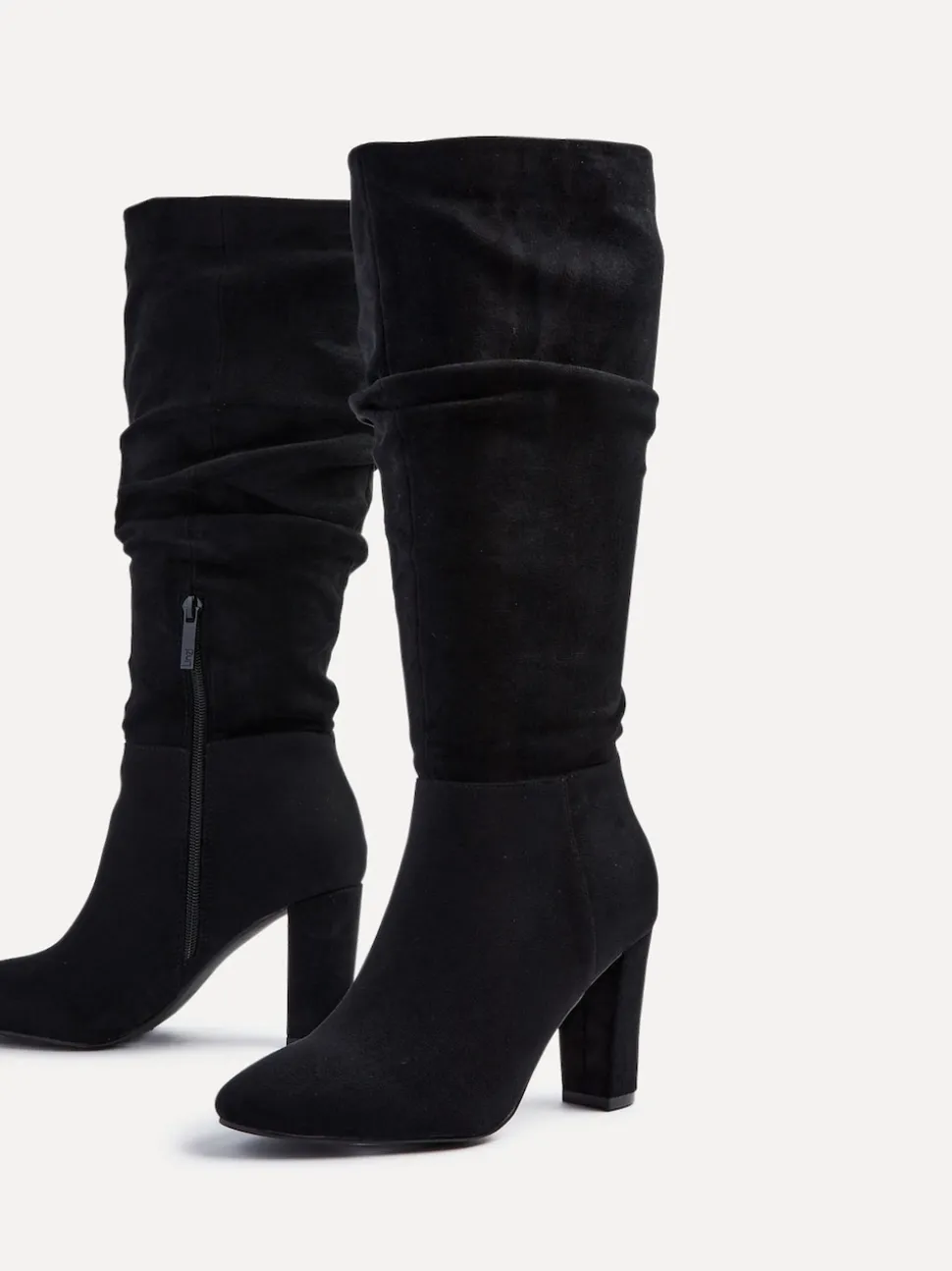 Noir - Linzi Aura - Bottes à talons hauts froncés et à talons hauts