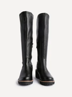 Noir - Linzi Bottes compensées hautes extensibles
