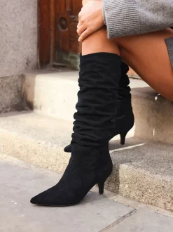 Noir - Linzi Bottes Esteem froncées à Kitten heel