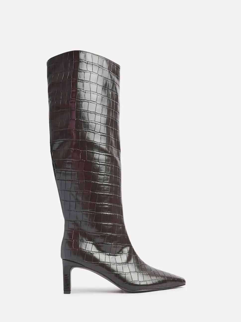 Noir - Linzi Bottes hautes à talon carré Uptown