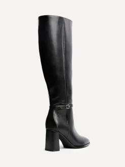 Noir - Linzi Bottes Midtown à talon carré avec boucle