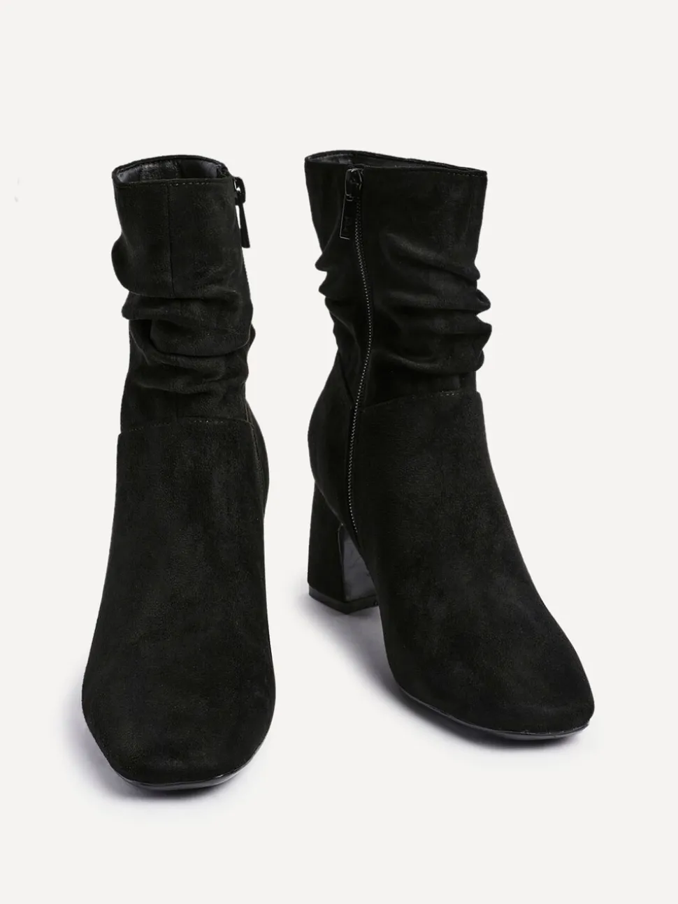 Noir - Linzi bottines Maven froncées à talon carré