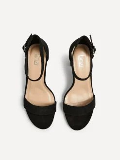 Noir - Linzi Legacy Wide Fit à peine là des sandales à talons blocs arrière fermés