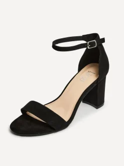 Noir - Linzi Legacy Wide Fit à peine là des sandales à talons blocs arrière fermés
