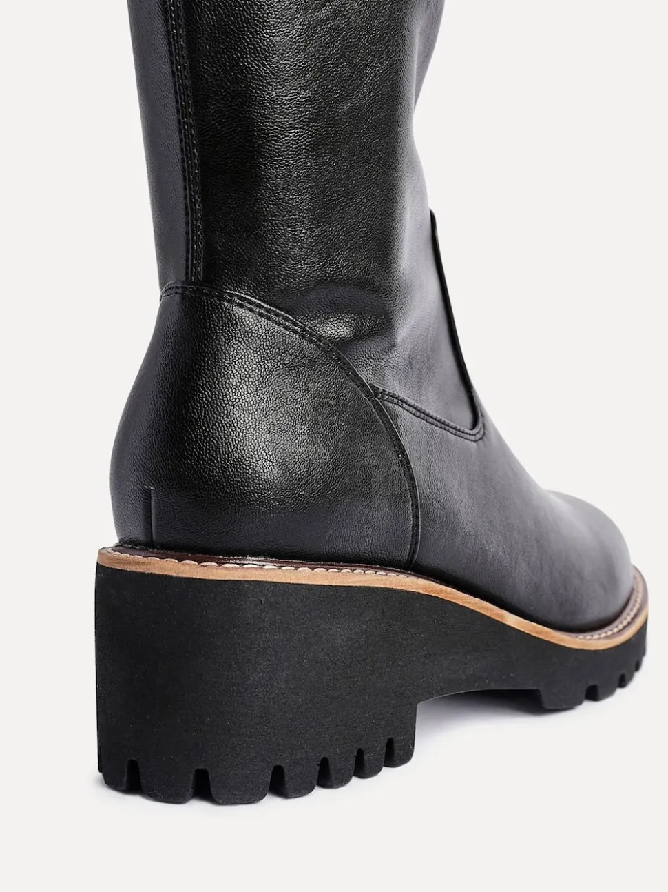Noir - Linzi résistantes aux bottes compensées hautes stretch