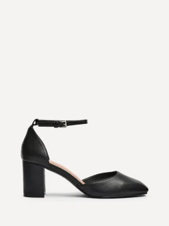 Noir - Linzi Sydney talons de cour à bout carré