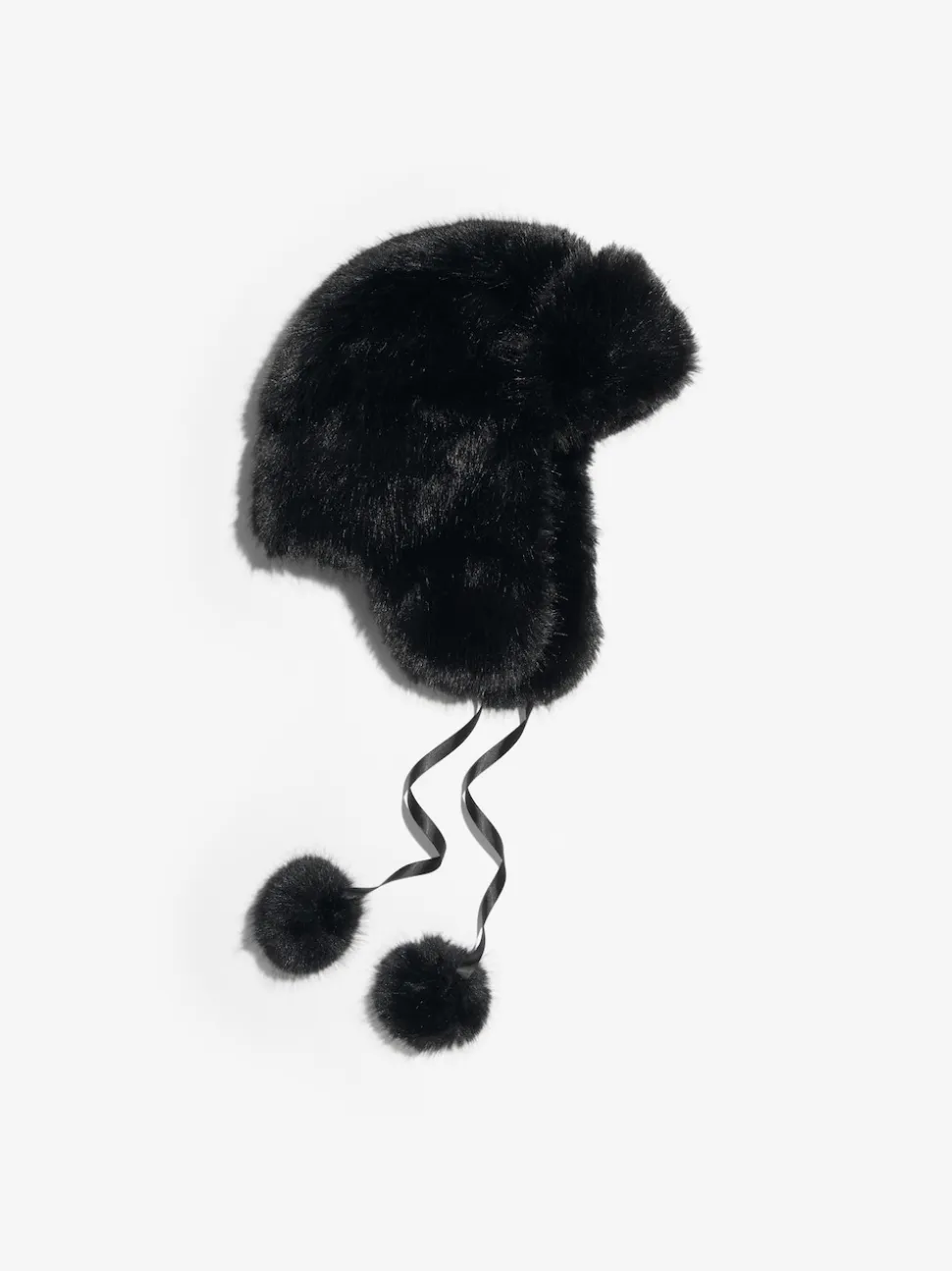 Noir - Lipsy Chapeau de trappeur en fausse fourrure avec pompons