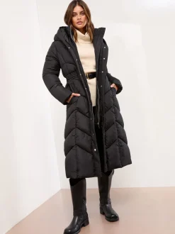 Noir - Lipsy Manteau long matelassé double couche