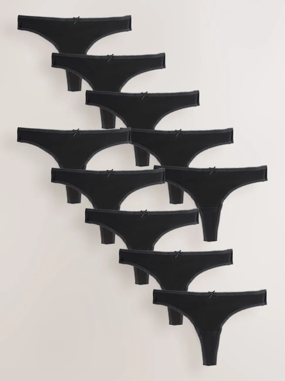Noir - Lot de 10 caleçons en coton