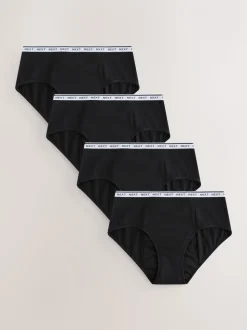 Noir - Lot de 4 caleçons menstruels en coton à flux intense