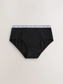Noir - Lot de 4 caleçons menstruels en coton à flux intense