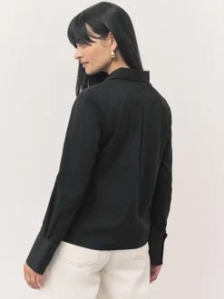 Noir - Lot de 2 chemises ajustées extensibles indispensables à manches longues