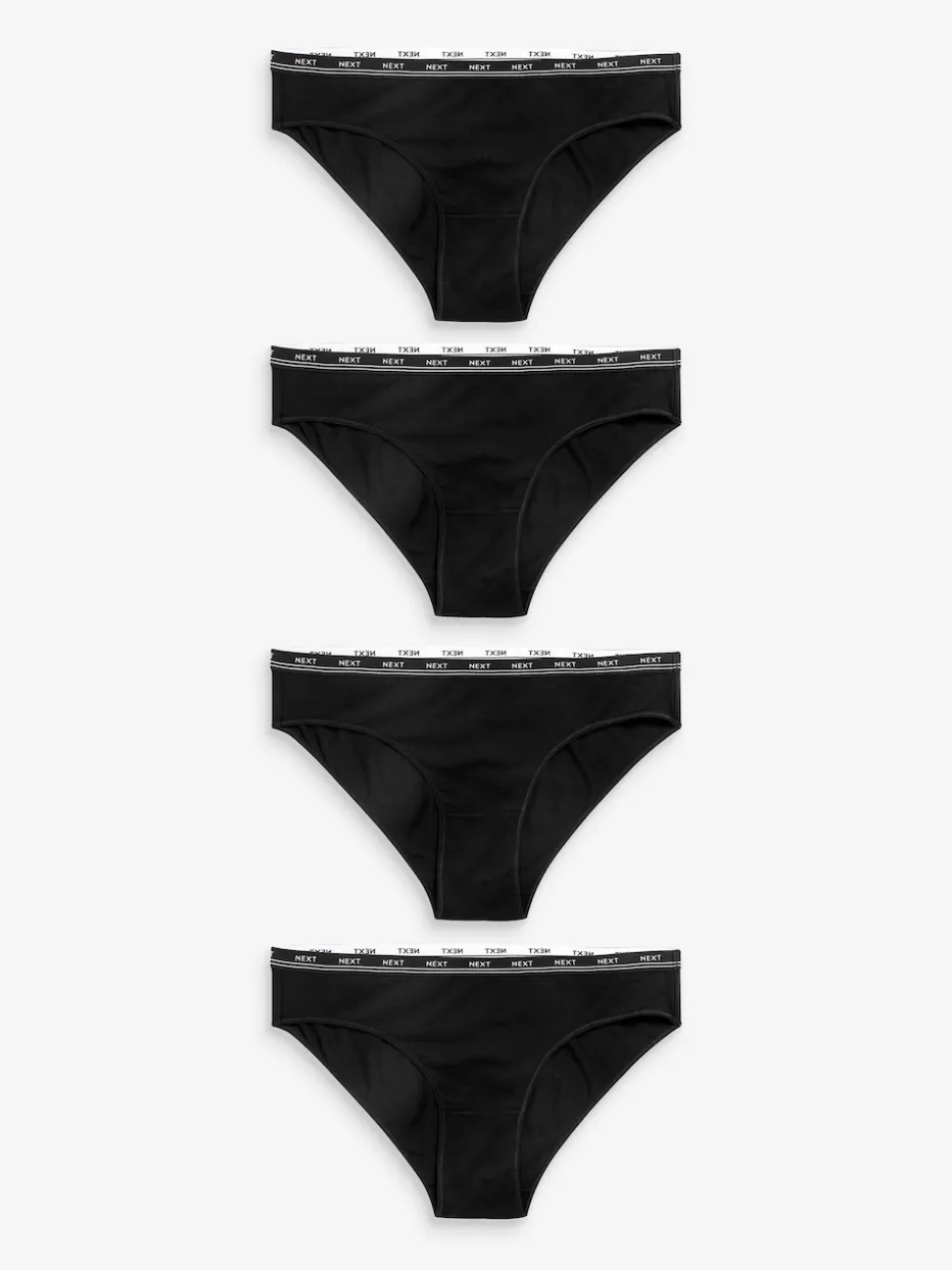 Noir - Lot de 4 culottes à logo en coton