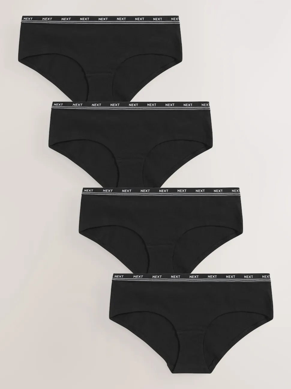 Noir - Lot de 4 culottes à logo en coton