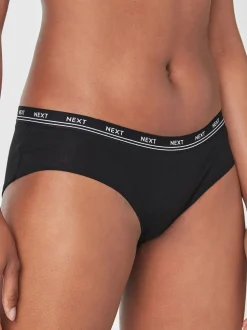 Noir - Lot de 4 culottes à logo en coton