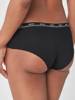 Noir - Lot de 4 culottes à logo en coton