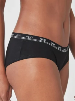 Noir - Lot de 4 culottes à logo en coton