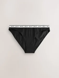 Noir - Lot de 10 culottes à logo en coton